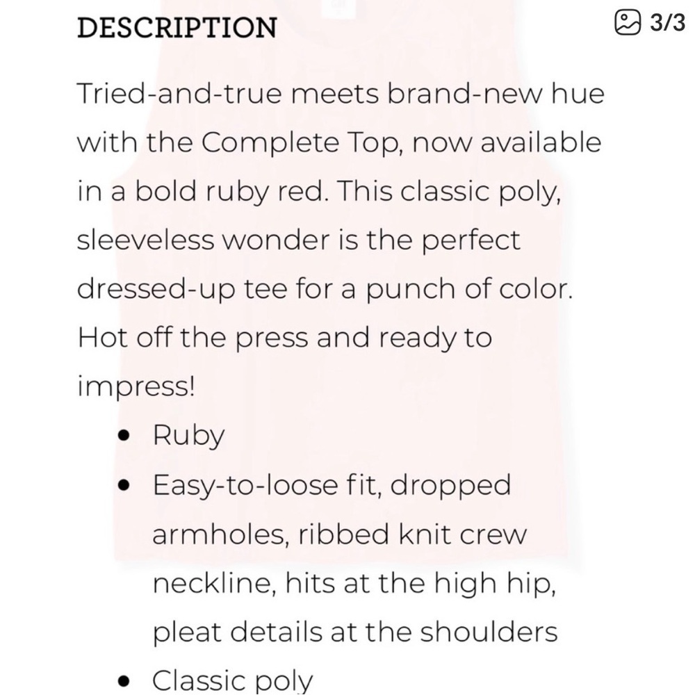CAbi Red Sleeveless Top - Picture 3 of 3